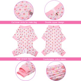 Pupsooft Dog Recovery Suit for Small Medium Large Dogs, Pet Onesie After Surgery Comfort Dog Bodysuit Anti Licking (2X-Large, Pink Bunny)