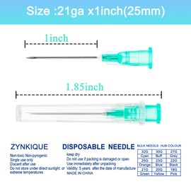 100 pcs 21G 25mm Needles, Dispensing Needle with Cap, Individually Sealed Wrapped, Luer Lock Industrial Accessories for Scientific and Refilling
