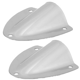 Stainless Steel Clam Shell Vent,Large Size-Pack of 2 Pcs,Wire Cable Cover,Wire Vent Cover,Clamshell-One Piece Structure and Streamlined Design for Boats,RVs and Outdoor Application