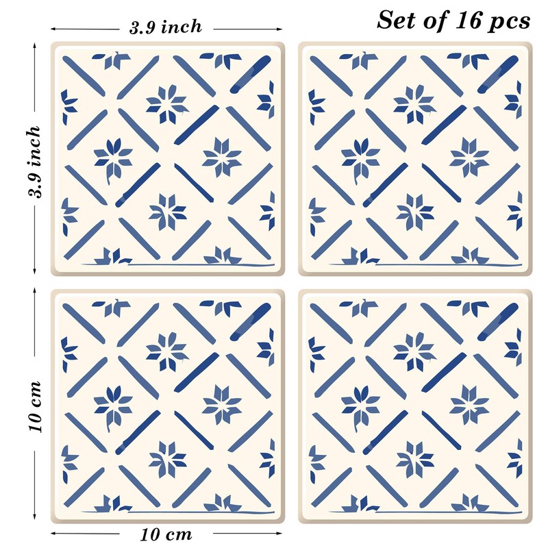 Poromoro Spanish Portuguese Azulejo Style Peel and Stick Backsplash Tile