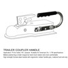 Trailer Coupler Lift Handle Galvanized Steel Rubber Tongue Handle for