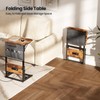 HLDIRECT C Shaped End Table with Charging Station, Couch Side