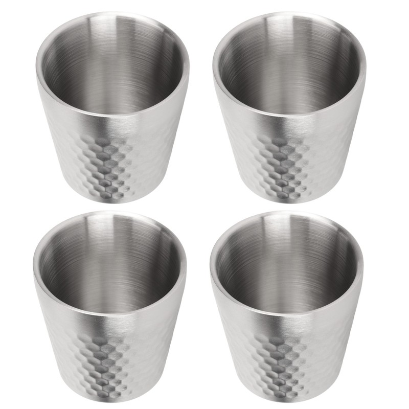 4pcs 304 Stainless Steel Cup Double Layer Insulated Thickened Cup