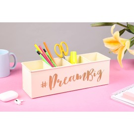 DUDKI HOMES "Desk Organizers and accessories, 4 Compartment Desk Organizer set, Pen holder for desk cute and Stylish Office Desk Accessories for Women Office - Keep Your Workspace Organized"