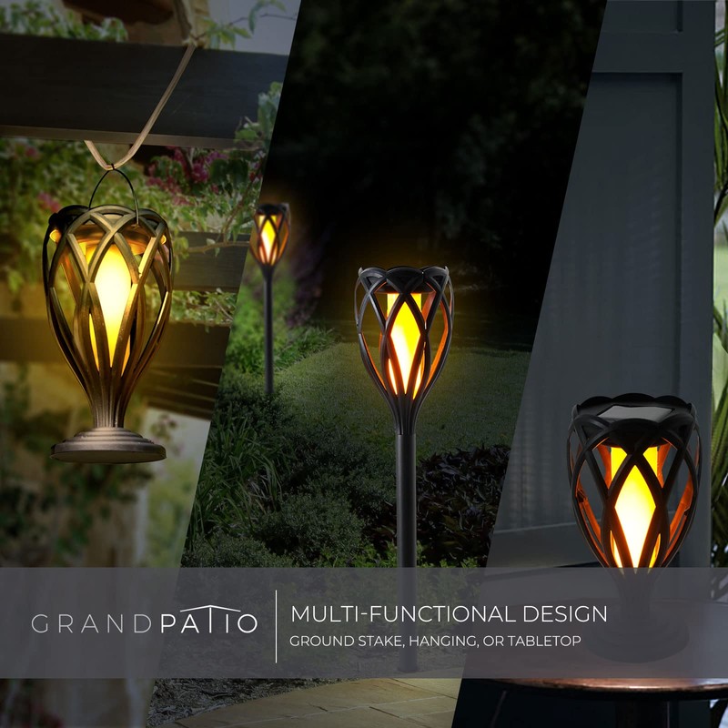 Solar Yard Solar Landscape Lights 4 Pack, Multifunctional Torch Lights