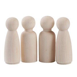 Egurs Holzfiguren 10 Stück 75mm DIY Figuren (5*Männlich +5*Weiblich)