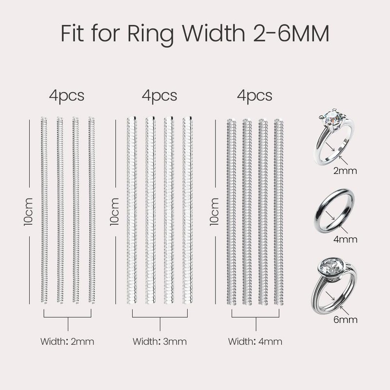 Meowoo Ring Sizers for Loose Rings, 12 pcs Coil Ring