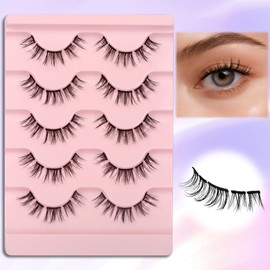 False Eyelashes Natural Lash Clusters DIY Lash Extensions Eyelash Extensions Wispy 3D Cat Eye Eyelash Clusters Left & Right C Curl 5 Pairs Individual Lashes