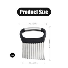 2 Pcs Crinkle Cutter Professional Waffle Fry Cutter Stainless Steel Crinkle Knife for Veggies Potatoes Cucumbers