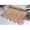Chouhan Rugs Natural Jute Scalloped Area Rugs Handwoven Boho Indoor