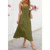 MEROKEETY Women's Summer Boho Maxi Dress Beach Vacation Casual Smocked