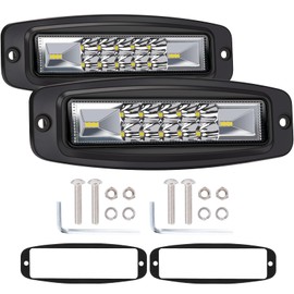 YCHOW-TECH Flush Mount LED Pods, 2PCS 7inch 12,000LM CREE LED Driving Lights Combo Beam Reverse Backup Light Flush Light Bar Off Road Lights Work Light for Truck Pickup UTV ATV SUV Boat 4x4 Car