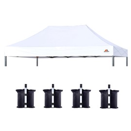 SCOCANOPY Commercial 10x20 Canopy Replacement Canopy Top,Canopy Cover ONLY,Bonus 4 Pack Weight Bag (White)