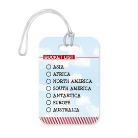 LT198 Travel Bucket List Novelty Funny Unique Designer Gift Glossy Plastic Suitcase Luggage Tag