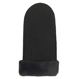 Rohn Moden Lambskin Mittens Arber for Men and Women Made of 100% Soft Spanish Merino Sheepskin in Dark Grey/Black, darkgray