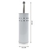 Stainless Steel toilet Brush Holder Free Standing Brush (White)