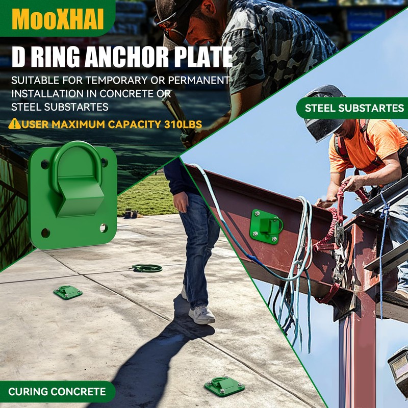 MooXHAI 2 Pcs D Ring Anchor Plate l Concrete Plate
