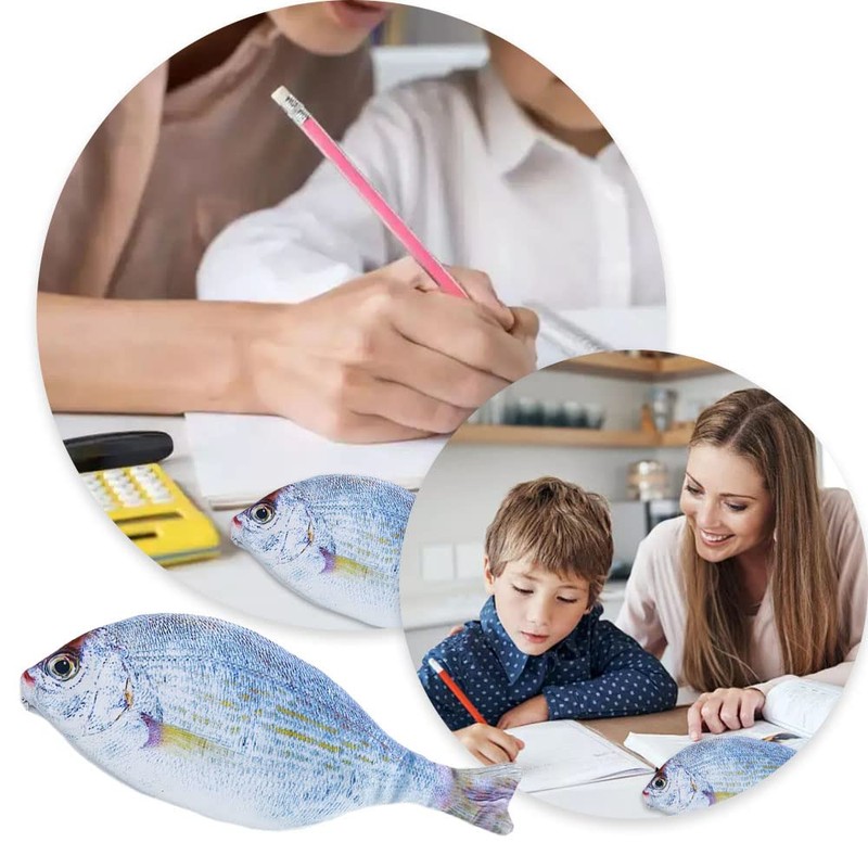 WSHuayee Fish Shape Pen Bag, Zipper Pencil Case, Creative Pencil