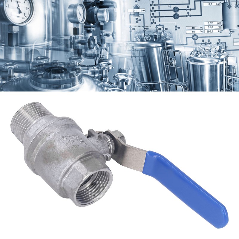 Ball Valve Female Male Thread 3/4in Stainless Steel Good Sealing