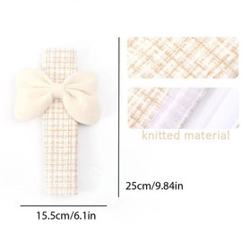 JINXU 2 Pack Cute Bow Car Seat Belt Cover Pads, Universal Seatbelt Protector with Cute Bow, Comfortable Cotton & Linen Seatbelt Shoulder for Car Truck SUV Carmera Backpack Straps, White