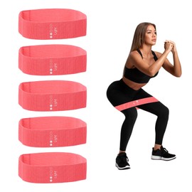 PATIKIL Fabric Resistance Bands Light, 5 Pack Elastic Exercise Bands for Women and Men, Booty Legs Workout Bands for Working Out Fitness Pilates, Pink