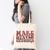 TSIIUO Women's Make Heaven Crowded Jesus Canvas Tote Bag Christian