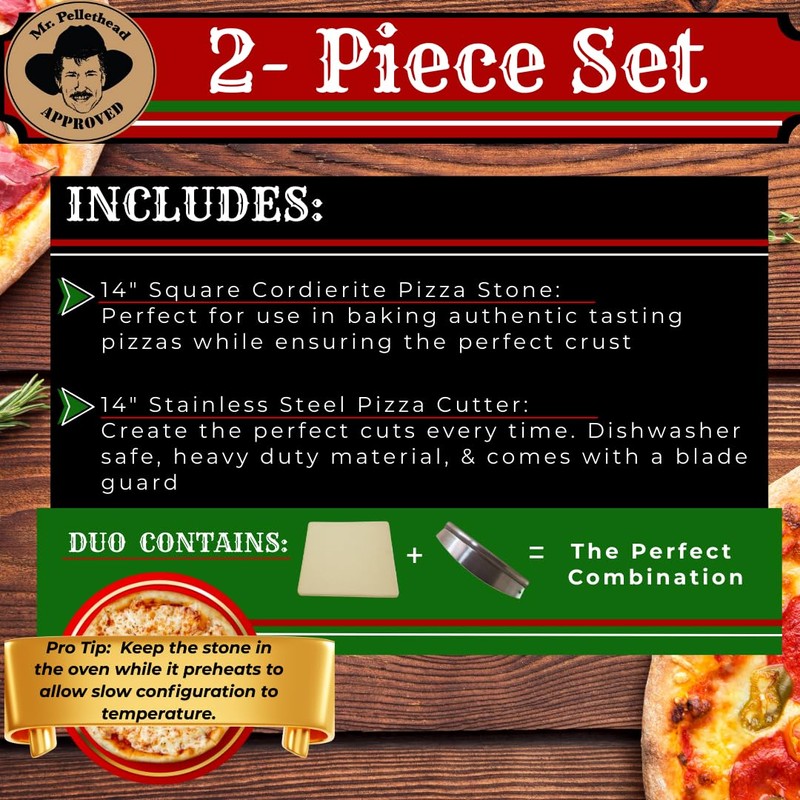 Full Size Rectangular Pizza Stone, Thick Baking Stone for Ovens,