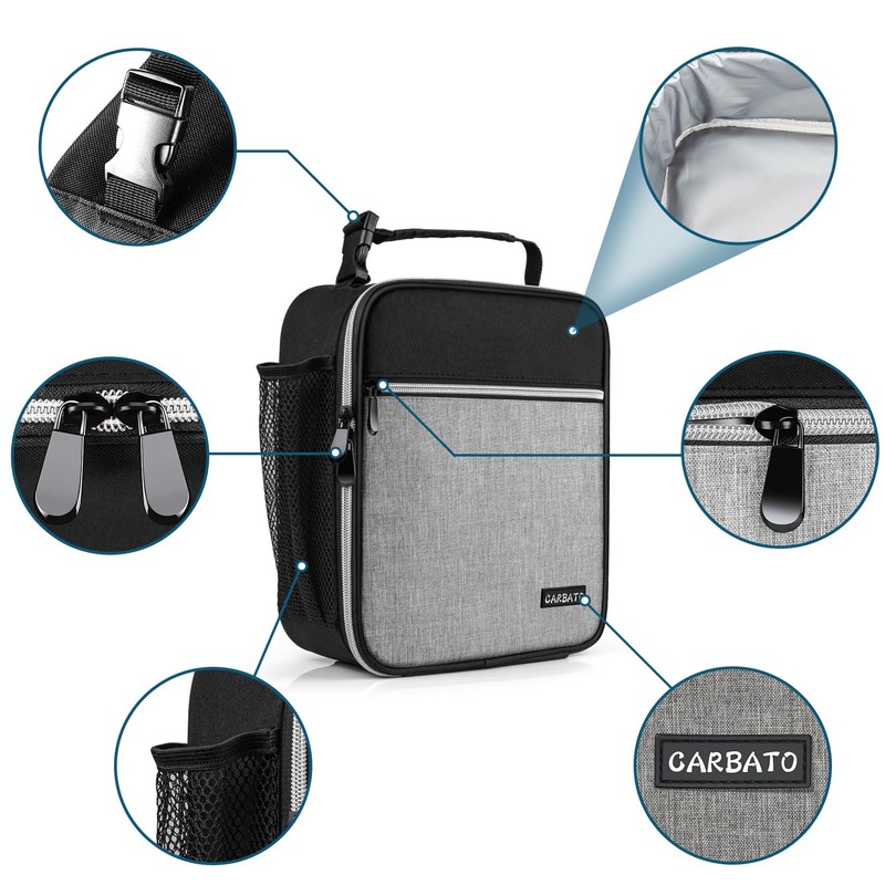 CARBATO Lunch Bag, Durable Insulated Lunch Box Reusable Adults Tote