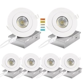 GREENLUX 4 Inch LED Gimbal Recessed Light with Junction Box, 90° Adjustable Directio