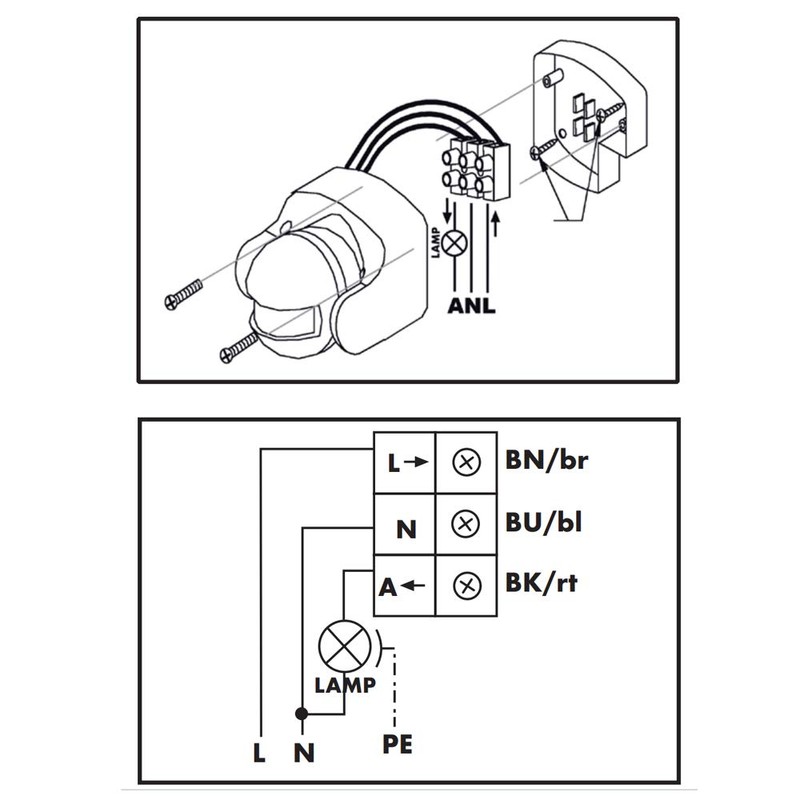 BEWEGUNGSMELDER 180 GRAD AP Weiss