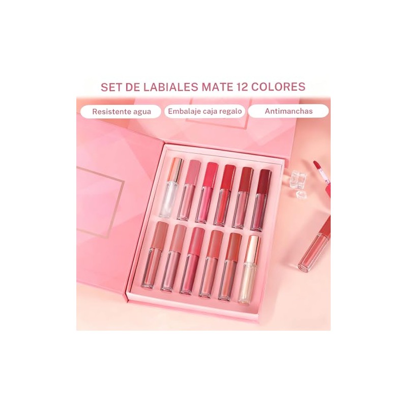 Labial Mate Piezas Brillo Labios Indelebles Larga Duración Terciopelo Color