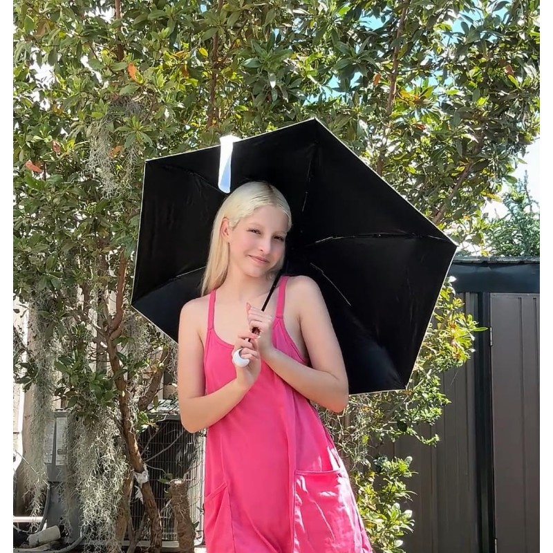 Impervius Patronum Mini Travel Umbrella, Lightweight Compact, Foldable, with Ring
