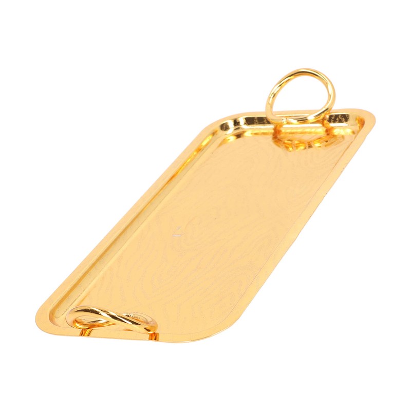 Rectangular Tea Cup Tray Gold Fruit Food Storage Tray with