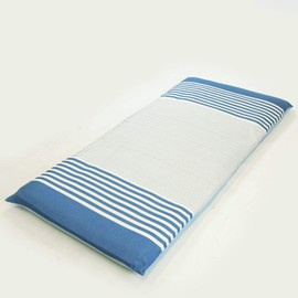 Sanko Futon Cover, Border Pattern, Double Long, Navy, Full Open Zipper, Easy Care 431732-0023