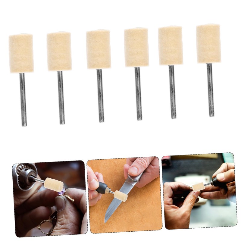 Gatuida 12mm Wool Felt Grinding Heads Polishing Wheel for Glass