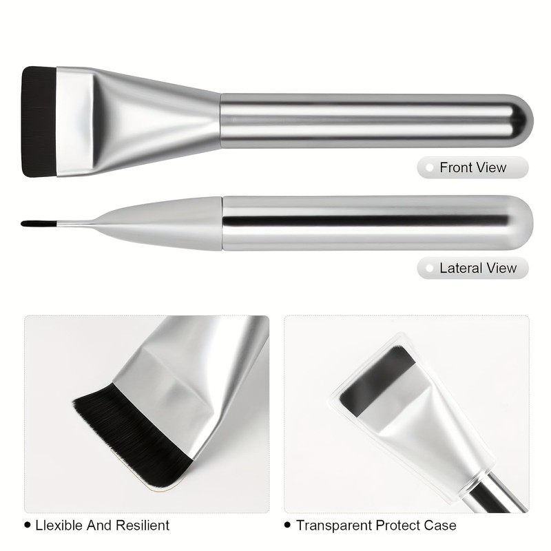 2Pcs Ultra Thin Foundation Brush, Flat Makeup Brush for Face