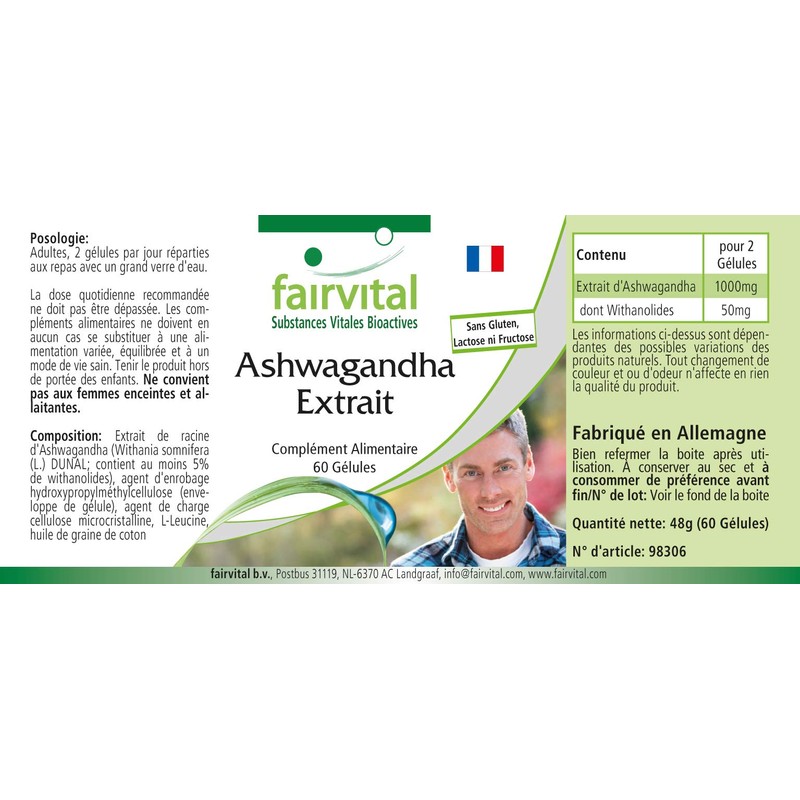 Fairvital Ashwagandha Capsules - High Dose - 1000 mg Ashwagandha