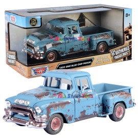 Motormax 1955 GMC Blue Chip Pickup Weathered Treasueres Barn Find 1/24 Scale Diecast Model Car 79071 All Star Toys Edition