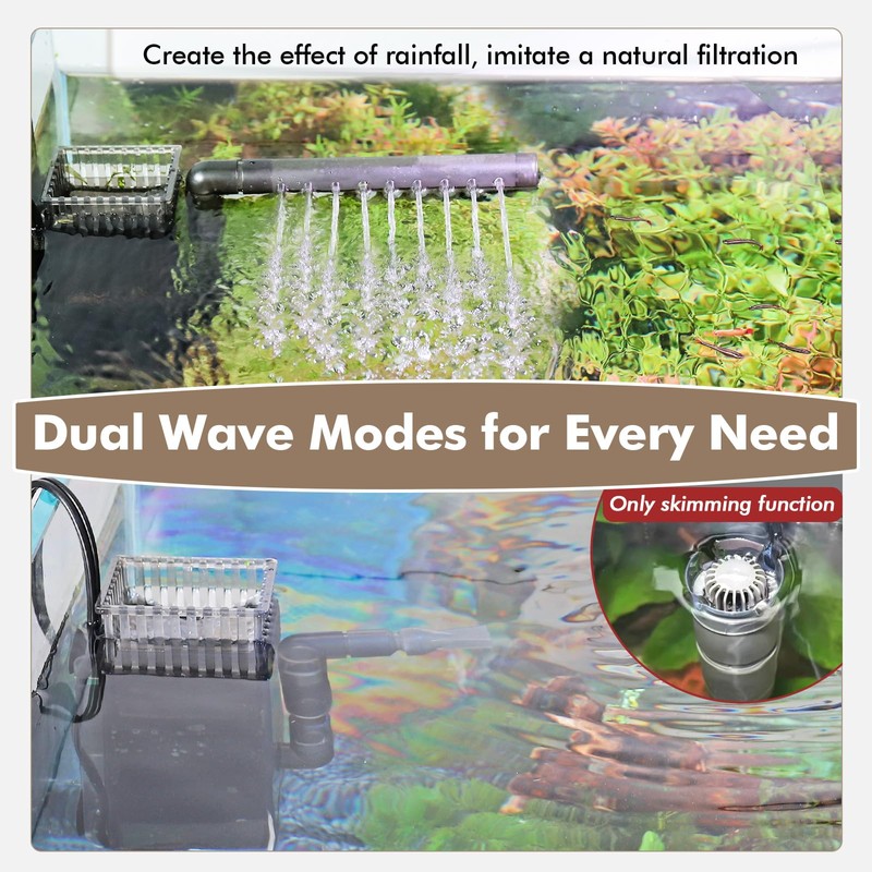 Hygger CO2 Aquarium Surface Skimmer up to 50 Gallon Aquariums,