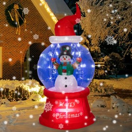 Vigdur Christmas Inflatables Snow Globe - Blow Up Snowman with LED Lighted Yard Decorations for Indoor Outdoor Christmas Holiday Garden Lawn Decor, 7.5FT
