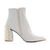 Betsey Johnson Women's Kasey Ankle Boot, White, 6