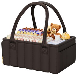 Baby Diaper Caddy Organizer Storage Basket for Diapers Baby Shower BasketNursery Diaper Organizer Portable Diaper Storage Newborn Essentials - Baby Caddy Organizer for Diaper Station (Honest Brown)
