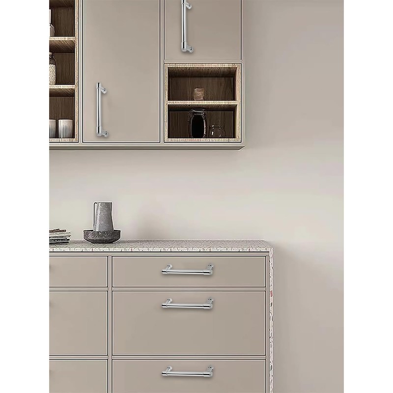 CABDM 6 Pack Polished Chrome Cabinet Pulls,4 Inch(102mm) Hole Centers