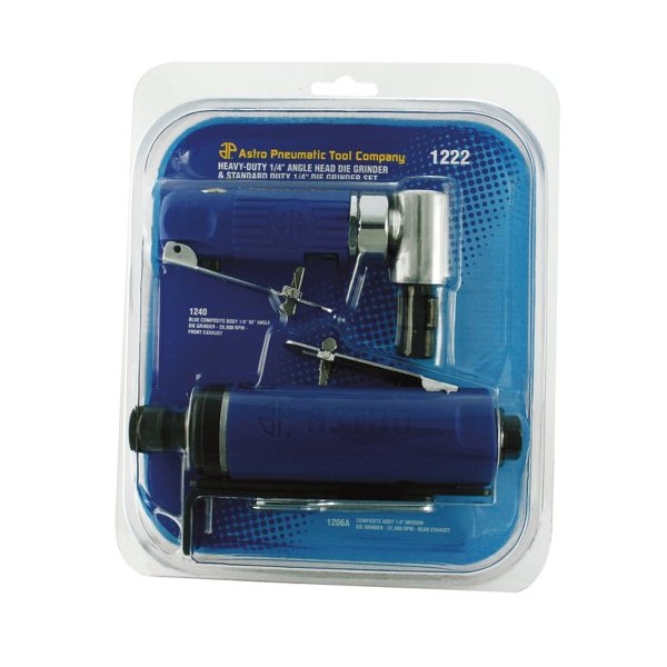 Astro 1222 Blue Composite Body Angle and Medium Die Grinder,