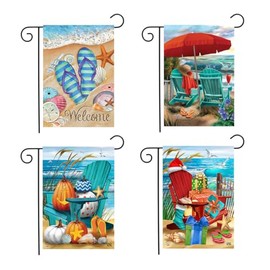 Briarwood Lane Beach Garden Flag Bundle (Set of 4) Shoreline Seasonal 12.5"x18"