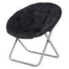 SEGAWE Foldable Oversized Soft Faux Fur Saucer Moon Chair Metal