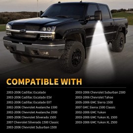 CNPAPC 2x Side Mirror Puddle Lights For 03-06 Escalade Silverado Suburban Tahoe Sierra