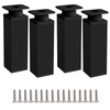 Rusoz Black Legs for Furniture, 4 Pcs Adjustable Cabinet Legs