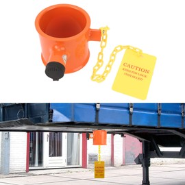 5th Wheel Lock, Trailer 5th Wheel Pin Lock, Anti Theft Fifth Wheel King Pin Lock, Aluminum Alloy 5th Warning Tag Wheel Hitch Lock for RVs, Boats, Semi Trucks