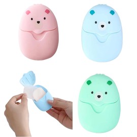 3-Pack (150 PCS) Travel Soap Sheets Portable Soap Flakes Box Backpacking Essentials Disposable Travel Wash Hand Foaming Soap Cases for Home Travel Camping and Outdoor Activities